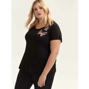 Short Sleeve Butterfly Pajama Top - Déesse Collection - $17.99 ($8.01 Off)