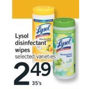 Lysol Disinfectant Wipes - $2.49/35's