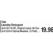 Tide Liquid Laundry Detergent, HE, Original Liquid, Use, Spring Meadow, Pods  - $19.98
