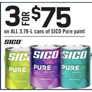 All 3.79-L Cans Of Sico Pure Paint  - 3/$75.00