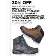 Timberland And Collection By Clarks Men's Winter Boots, Sperry, Dockers, Commonwealth By Bostonian, Timberland And Calvin Klein Me