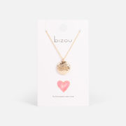 Golden Pendant With Hammered Charm With ‘’love’’ Inscription - 2/$22.00