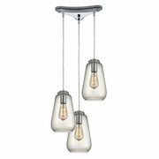 Elk Lighting Orbital 10-inch 3-light Pendant In Polished Chrome With Glass Shade - $489.99 ($210.00 Off)