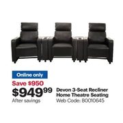 Devon 3-Seat Recliner Home Theatre Seating - $949.99 ($950.00 off)