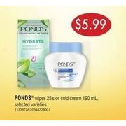 Ponds Wipes Or Cold Cream - $5.99