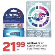 Abreva Or Clera Cold Sore Treatments - $21.99
