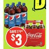 Coco- Cola Or Pepsi Soft Drinks Or Mini Cans - $3.00 (Up to $1.49 off)
