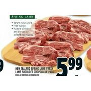 New Zealand Spring Lamb Fresh Lamb Shoulder Chopsvalue Pack - $5.99/lb