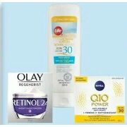 Olay Whip, Regenerist Retinol 24, Nivea Q10 Facial Moisturizer or Life Brand Sun Care Products - Up to 25% off