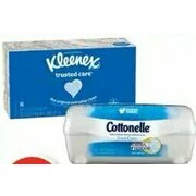 Cottonelle Moist Wipes or Kleenex Facial Tissues - 2/$7.00