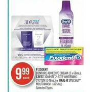 Fixodent Denture Adhesive Cream, Crest 3dwhite 2-Step Whitening System Or Oral-B Specialty Mouthwash  - $9.99