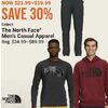 The North face Men's Casual Apparel  - $23.99-$59.99 (30% off)