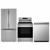 LG 33" 25.1 Cu. Ft. French Door Refrigerator; Air Fry Range; Dishwasher - Stainless Steel