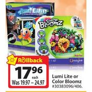 Lumi Lite Or Color Bloomz Toys - $17.96 (Up to $7.00 off)